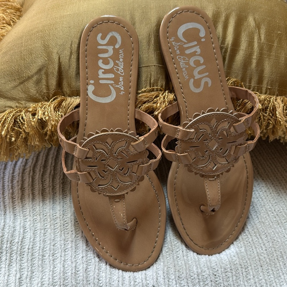 Sam Edelman Circus Sandals Patent Tan Nude 8.5